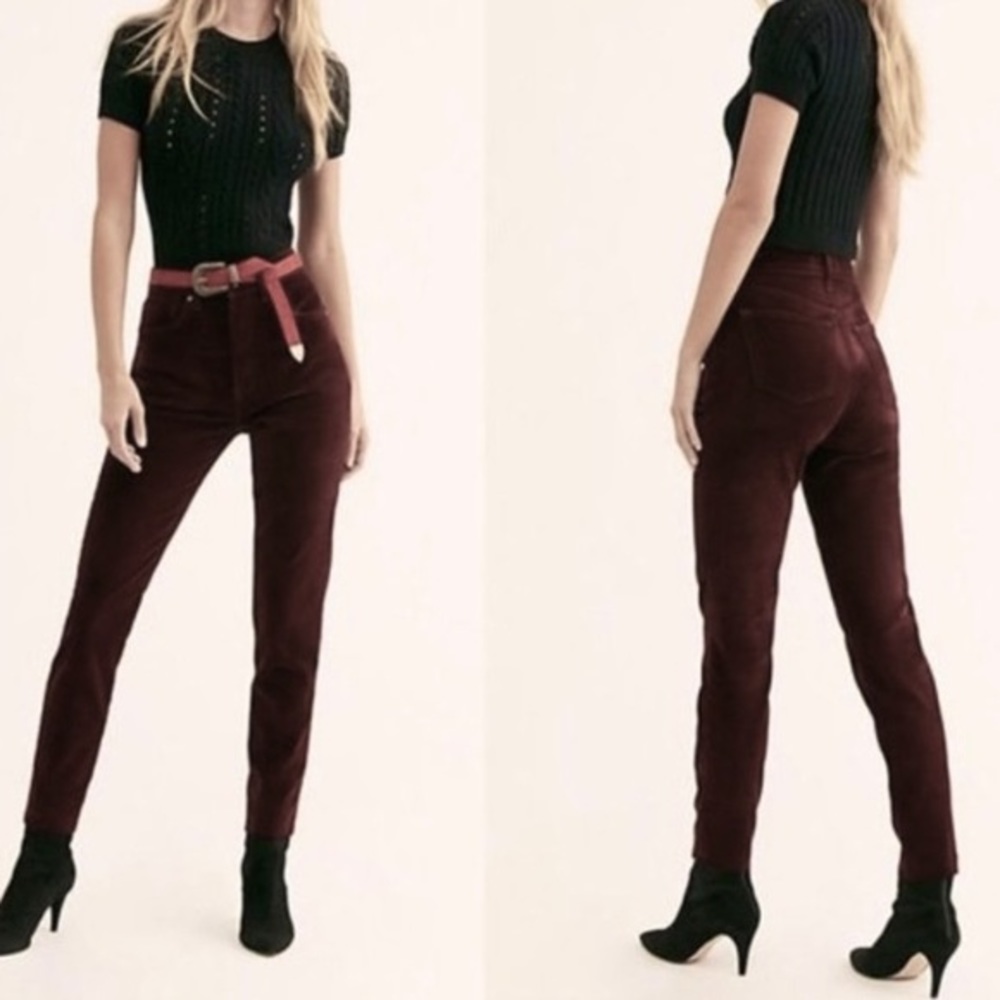 Free People Skinny Fit Ankle Velvet Pants